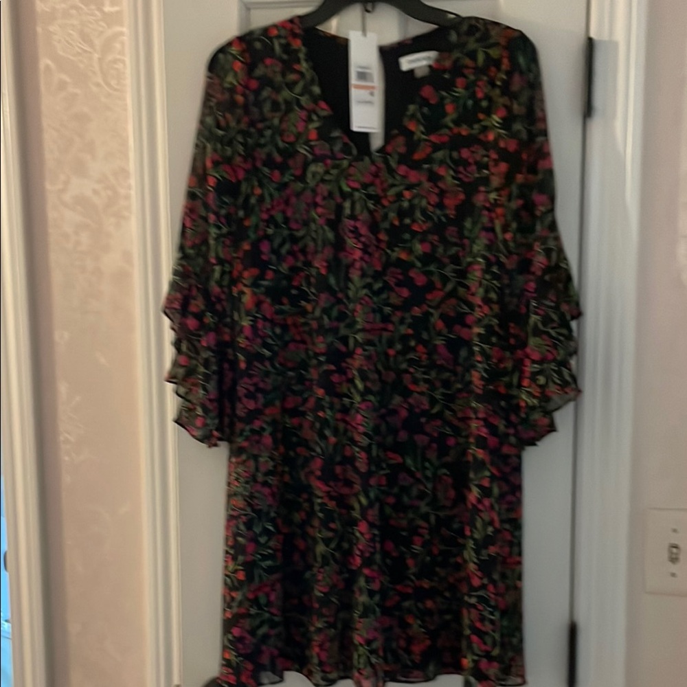 Calvin Klein Floral Black Dress